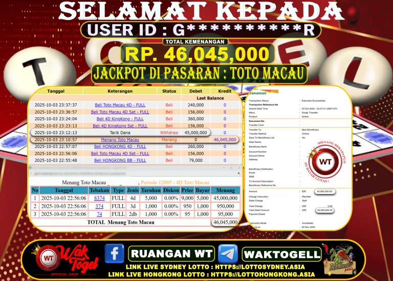 BUKTI PEMBAYARAN TOTO MACAU WAKTOGEL