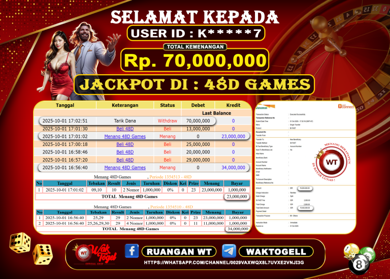 BUKTI PEMBAYARAN CASINO WAKTOGEL