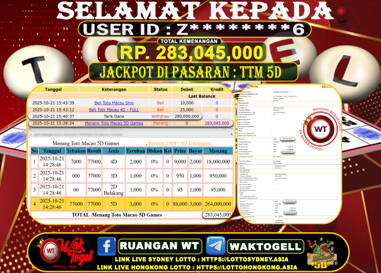BUKTI PEMBAYARAN TOTO MACAU 5D WAKTOGEL