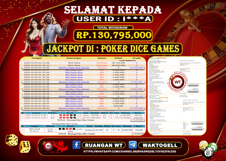 BUKTI PEMBAYARAN POKER DICE GAMES WAKTOGEL