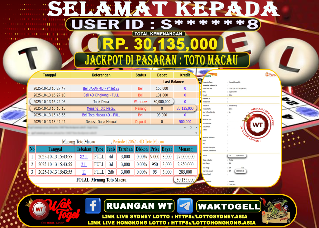 BUKTI PEMBAYARAN TOTO MACAU WAKTOGEL