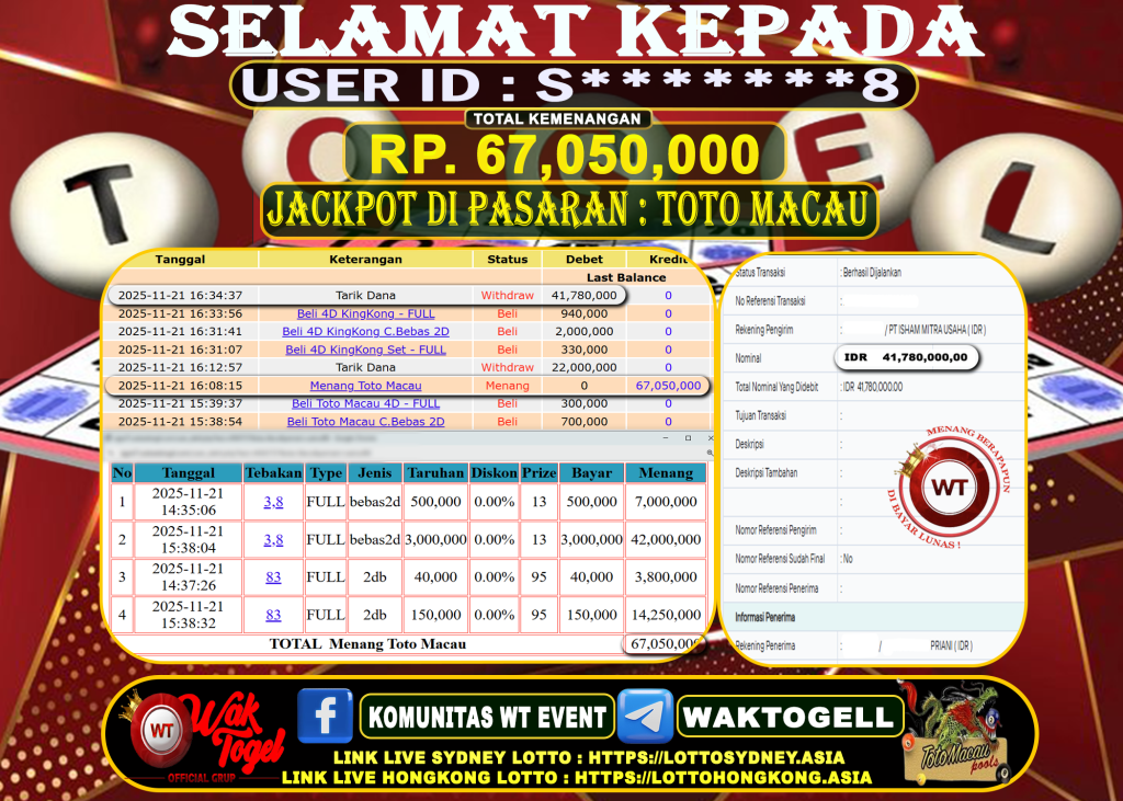 BUKTI PEMBAYARAN TOTO MACAU WAKTOGEL