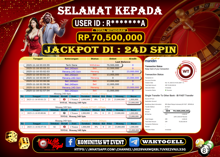 BUKTI PEMBAYARAN 24D SPIN WAKTOGEL