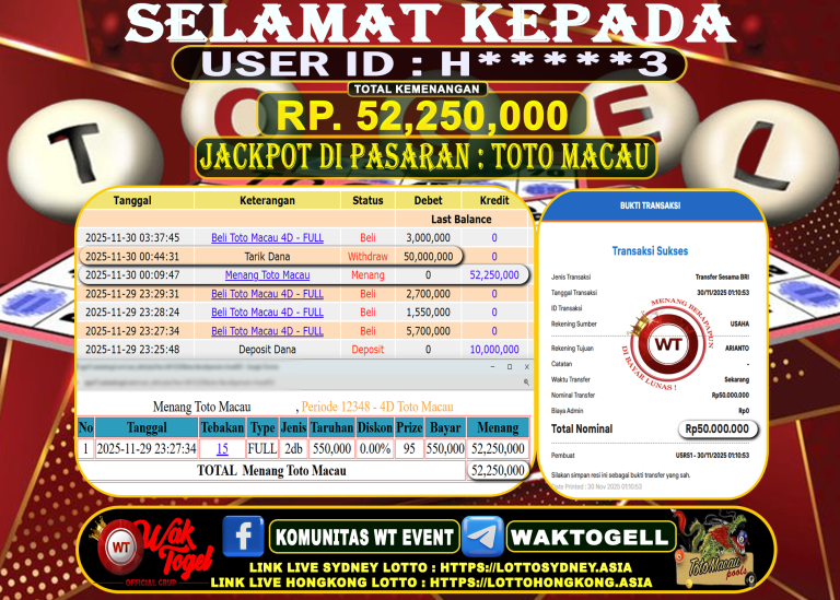 BUKTI PEMBAYARAN TOTO MACAU WAKTOGEL